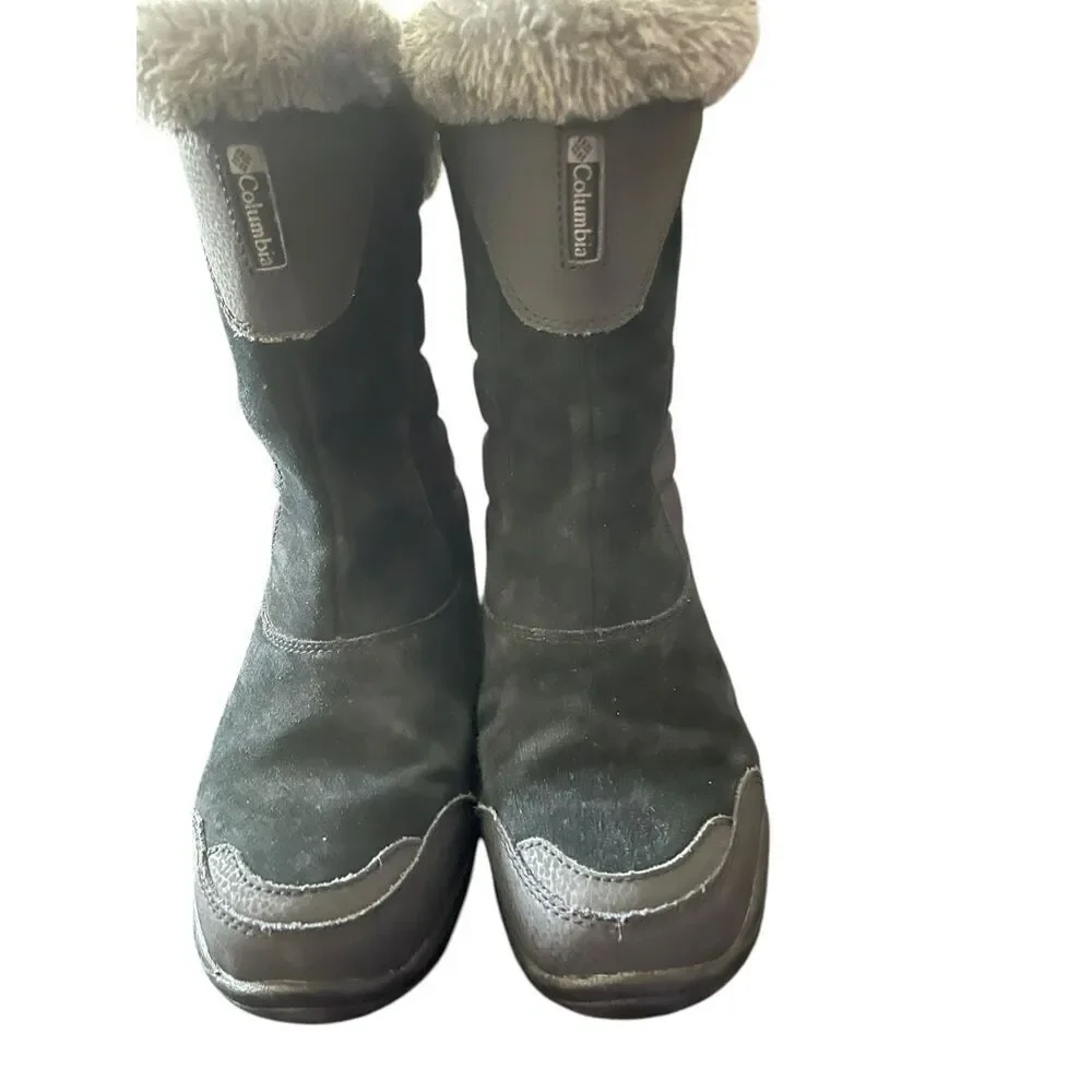 Columbia Womens Black Gray Ice Maiden Waterproof Winter Snow Boot Size 7